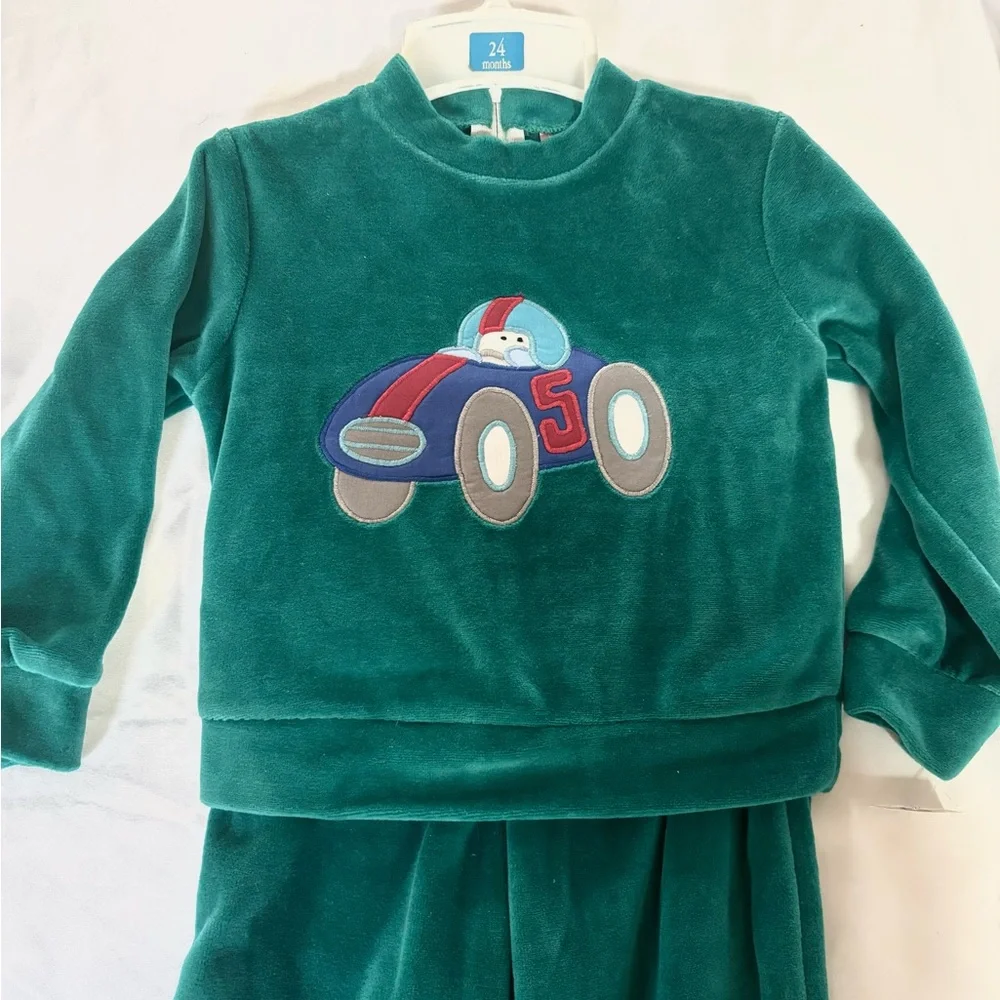 Vintage Velour Kids play Set with Race Car Design